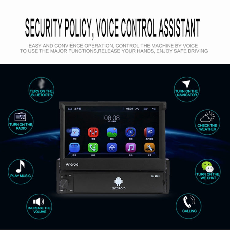 SU 9701 1GB+32GB 7 inch HD Foldable Universal Car Android Radio Receiver MP5 Player, Support FM & Bluetooth & TF Card & GPS & Phone Link & WiFi, 1GB+32GB SU 9701 1GB+32GB 7 inch HD Foldable Universal Car Android Radio Receiver MP5 Player, Support FM & Bluetooth & TF Card & GPS & Phone Link & WiFi, 1GB+32GB